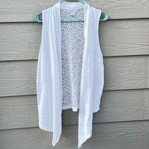 Ariat Open Top S/M White Lace‎ Sleeveless Boho Poncho Romantic Festival Country